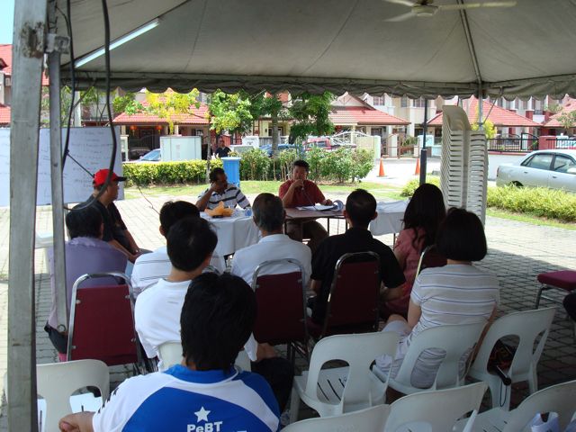 Mr. Chang addressing the crowd